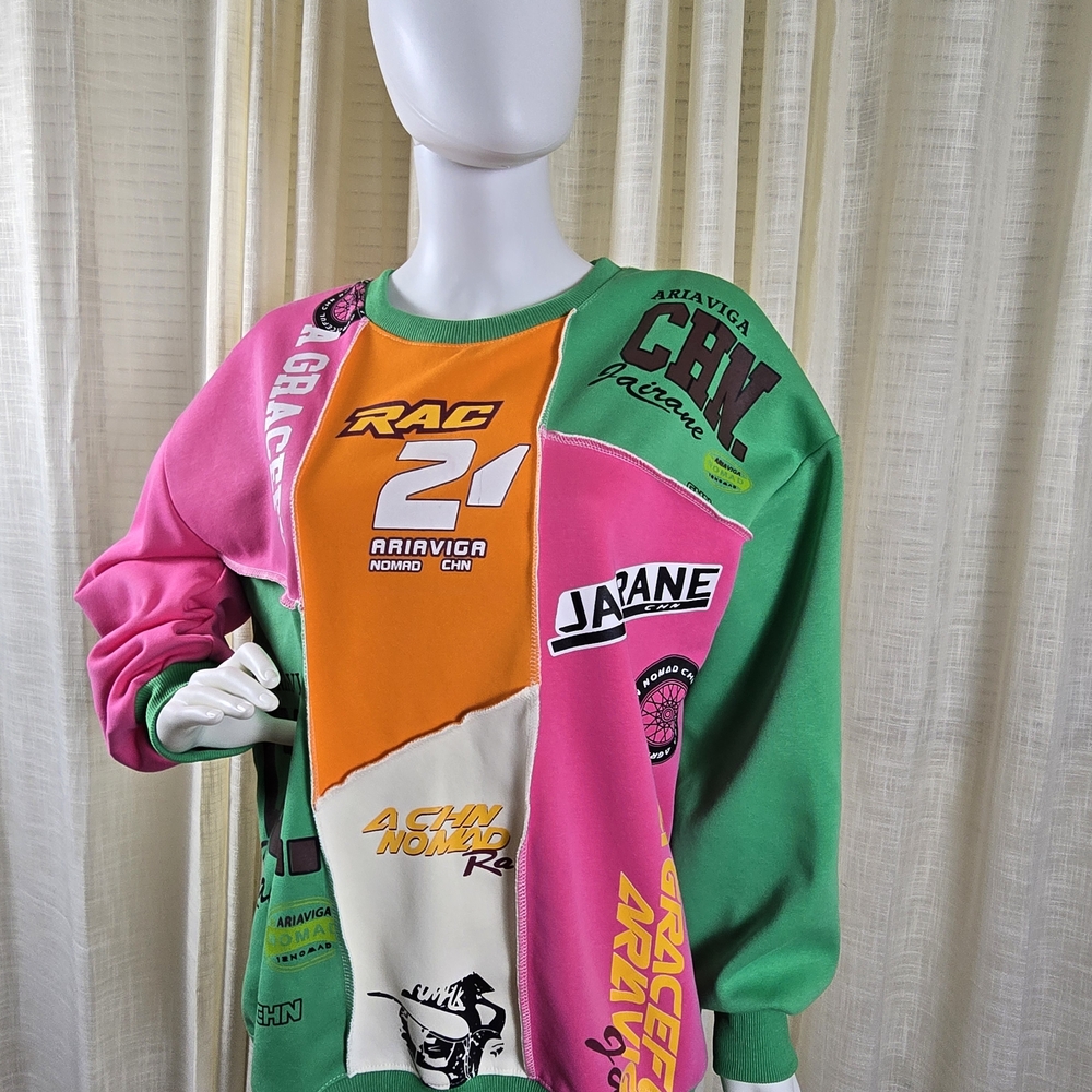 Women's Multicolor Patchwork Pullover - image 4